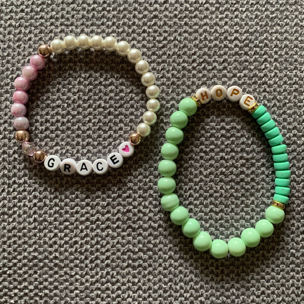 {Handmade} Set of Two Beaded Bracelets